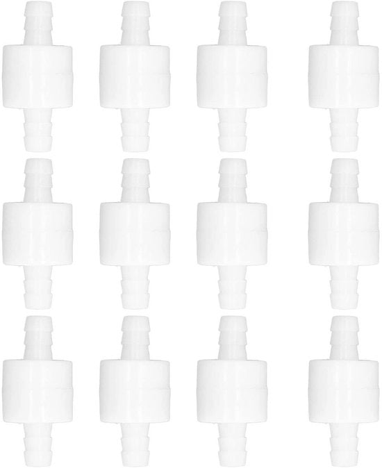 Valvola di ritorno 12 pezzi - Resistente all'ozono - Alta resistenza alla temperatura - Corrosione resistente - Materiale PE - Duraturo e resistente agli urti - Valvola di controllo