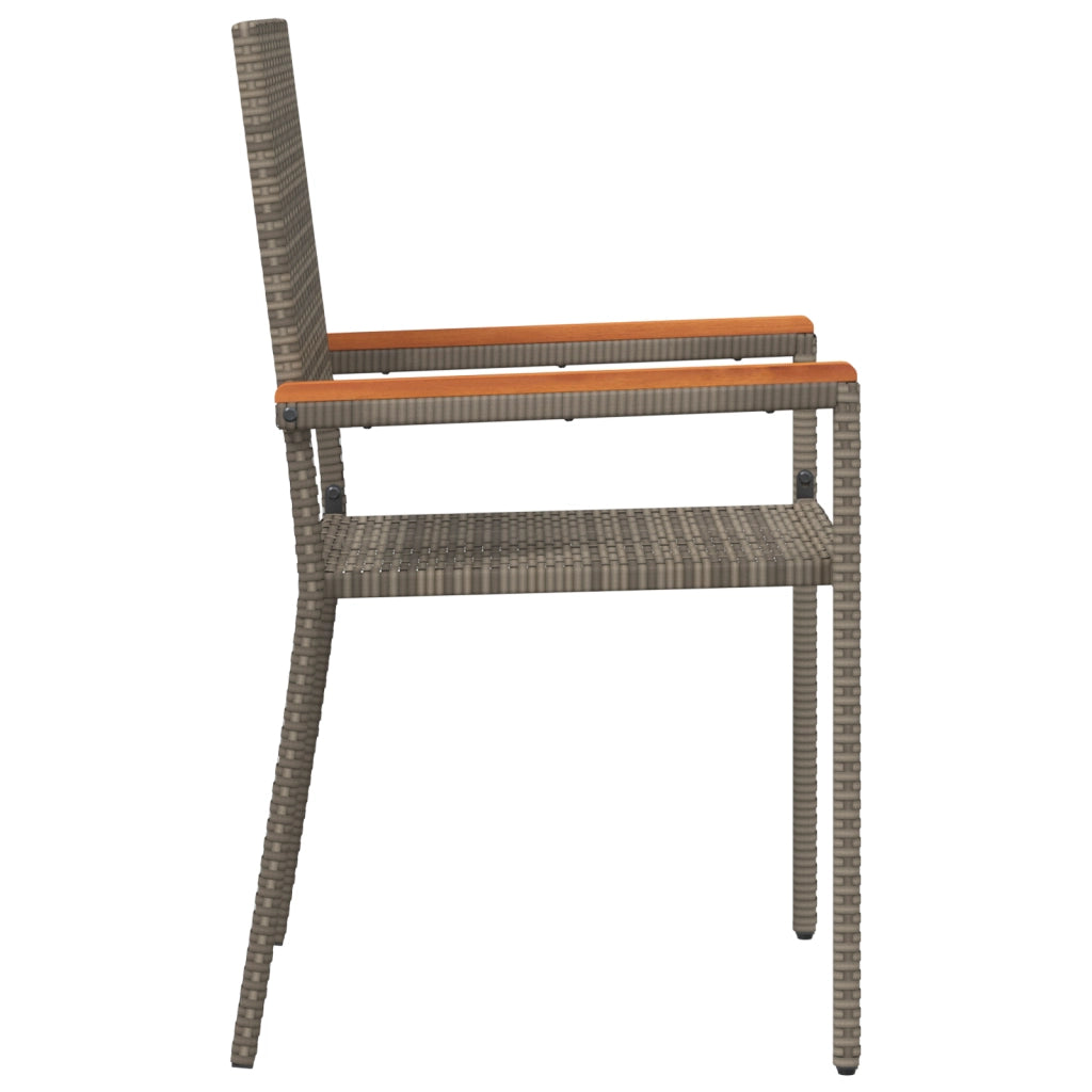 Sedia da Giardino impilabile  con 2 cuscini grigi in rattan sintetico