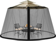 Zanzariera per Ombrellone da Esterno, Zanzariera Regolabile da Patio con 2 Porte a Doppia Cerniera, Rete per Copertura Ombrellone, 12,5 x 2,3 m