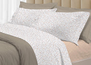 Completo Lenzuola Letto 100% Cotone Italy 3027 Disegno Melody - Piazza E Mezza - Beige