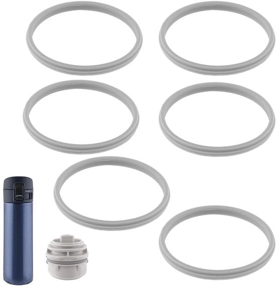 Set di sostituzione per stopperi in silicone - 6x anelli di sigillatura in silicone - impermeabili - compatibili con la serie SM-K di Zojirushi - diametro esterno 3,8 cm - anello di sigillatura