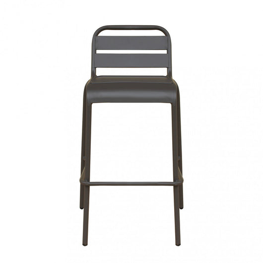 Sgabello Alto Vega 50x51x95 h cm in Acciaio Taupe