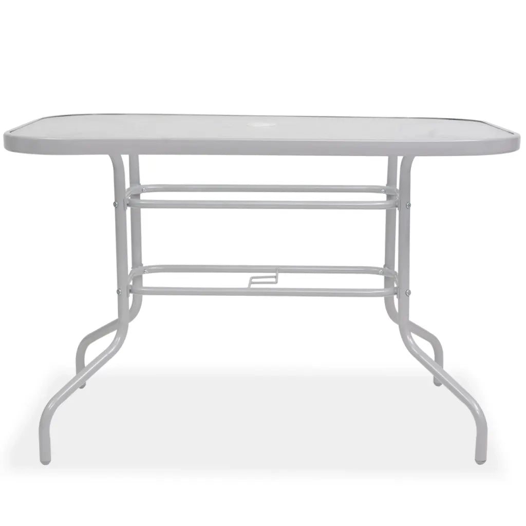 Set da Pranzo da Giardino 8 pz in Acciaio e Textilene Grigio 43786
