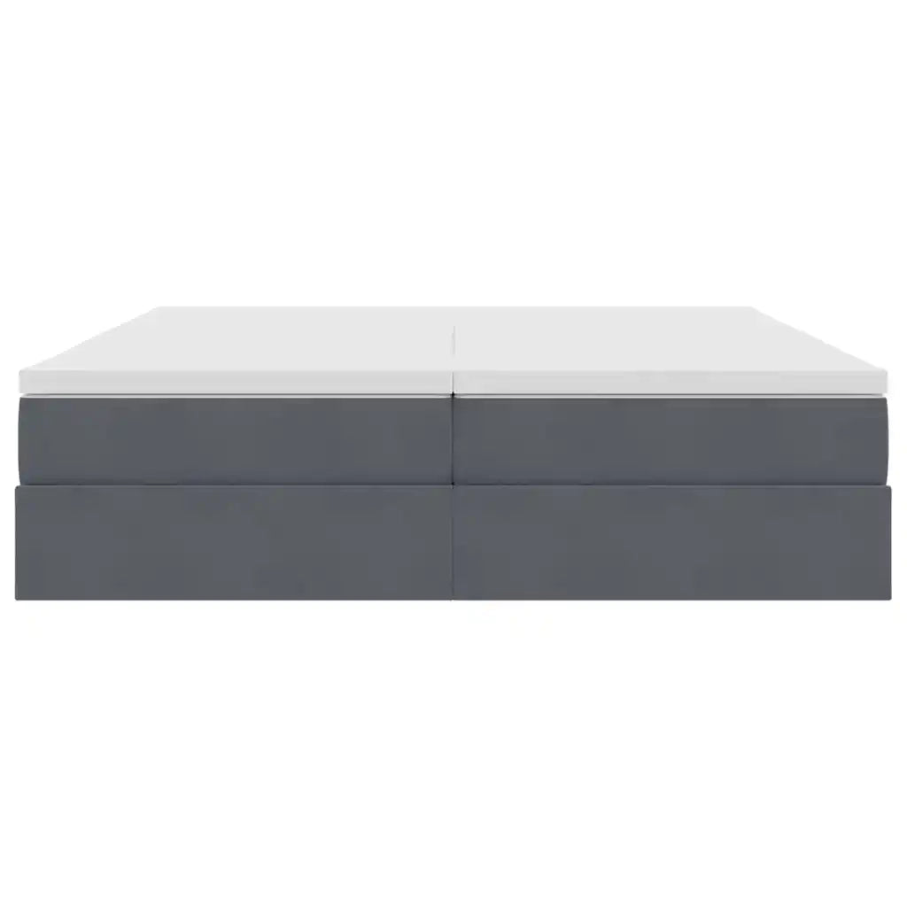 Letto con contenitore e materasso Grigio scuro 200 x 200 cm