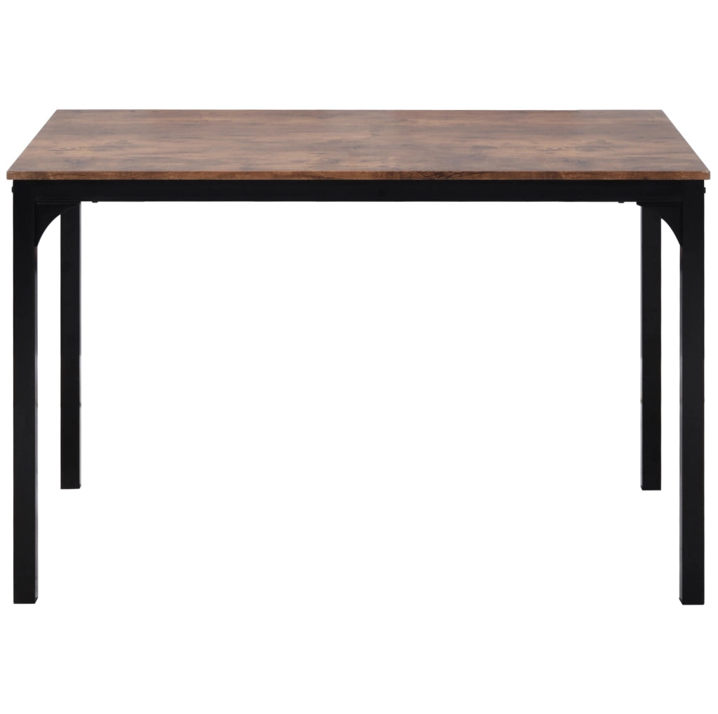Gruppo da pranzo 108x65x75 cm con piano in pannello truciolare e struttura in metallo; marrone