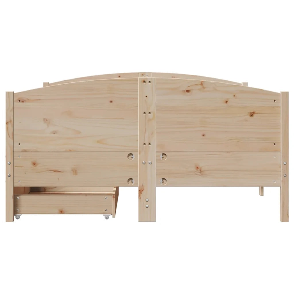 Letto senza Materasso 140x190 cm in Legno Massello di Pino
