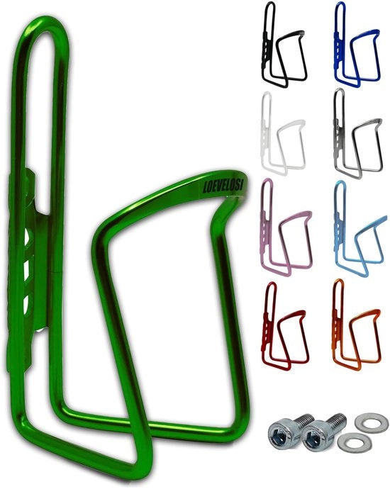Supporto per bicicletta universale in alluminio - Bidone per bicicletta universale - Caricatore per bicicletta - Caricatore per bicicletta per due bidoni - Dimensioni: 15cm x 8cm - Supporto per bicicletta per bidoni