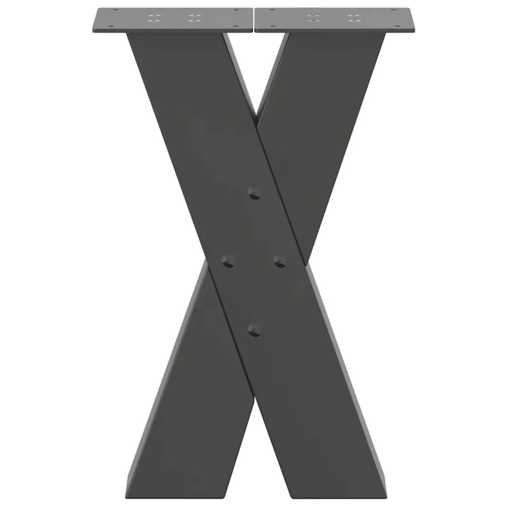 Gambe per Tavolino da Caffè a Forma di X 2 pz Antracite 38x(42-43) cm Acciaio 4012954