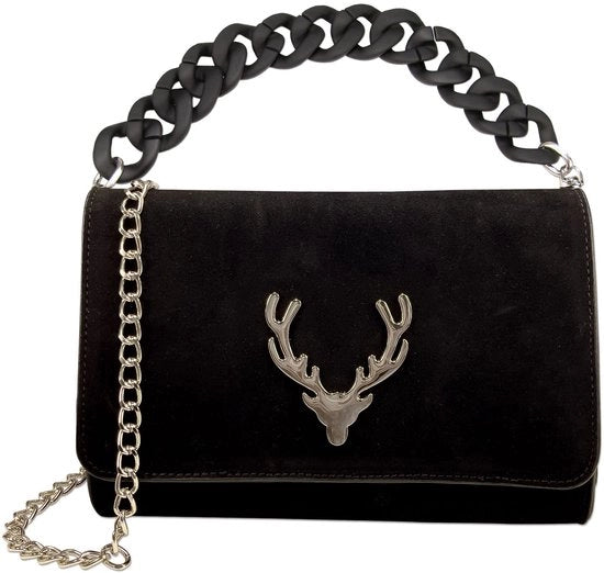Borsa da donna con elementi metallici (argentato) per dirndl, tasca per abito tradizionale, schoudertas DTA097