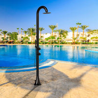 Doccia da Giardino in Acciaio Inox con Miscelatore e Doccino Sined Luna D Nero