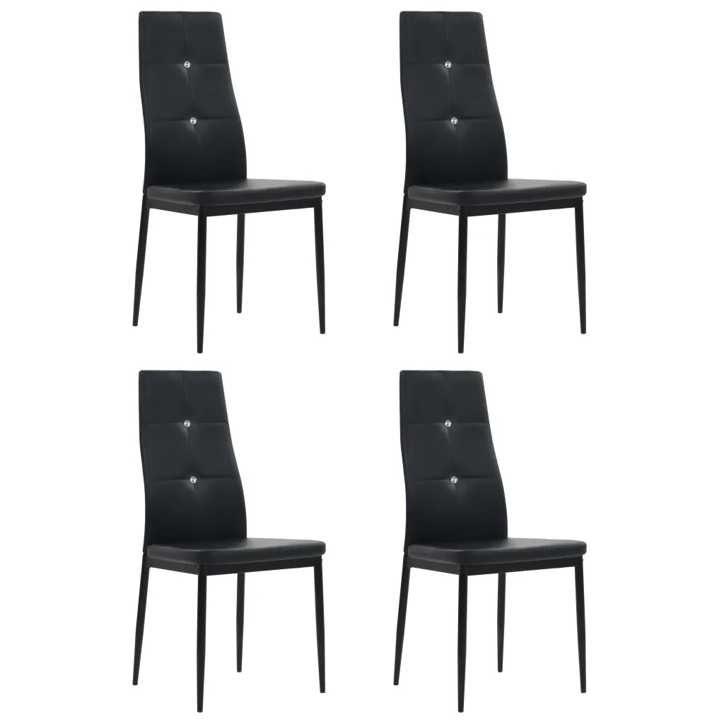 Sedie da Pranzo 4 pz Nere in Similpelle cod mxl 13257