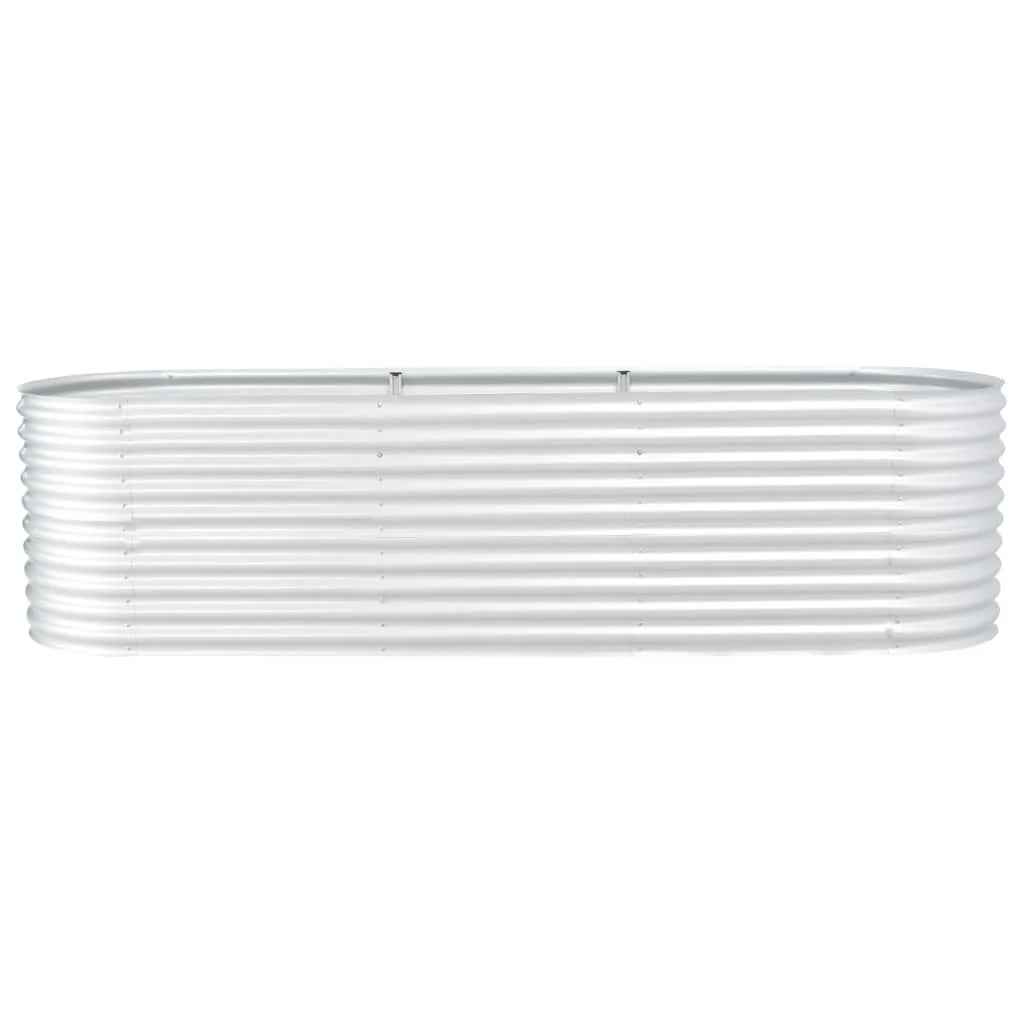 Fioriera rialzata per piante e fiori giardino 320 x 80 x 81 cm acciaio zincato argento 02_0001047