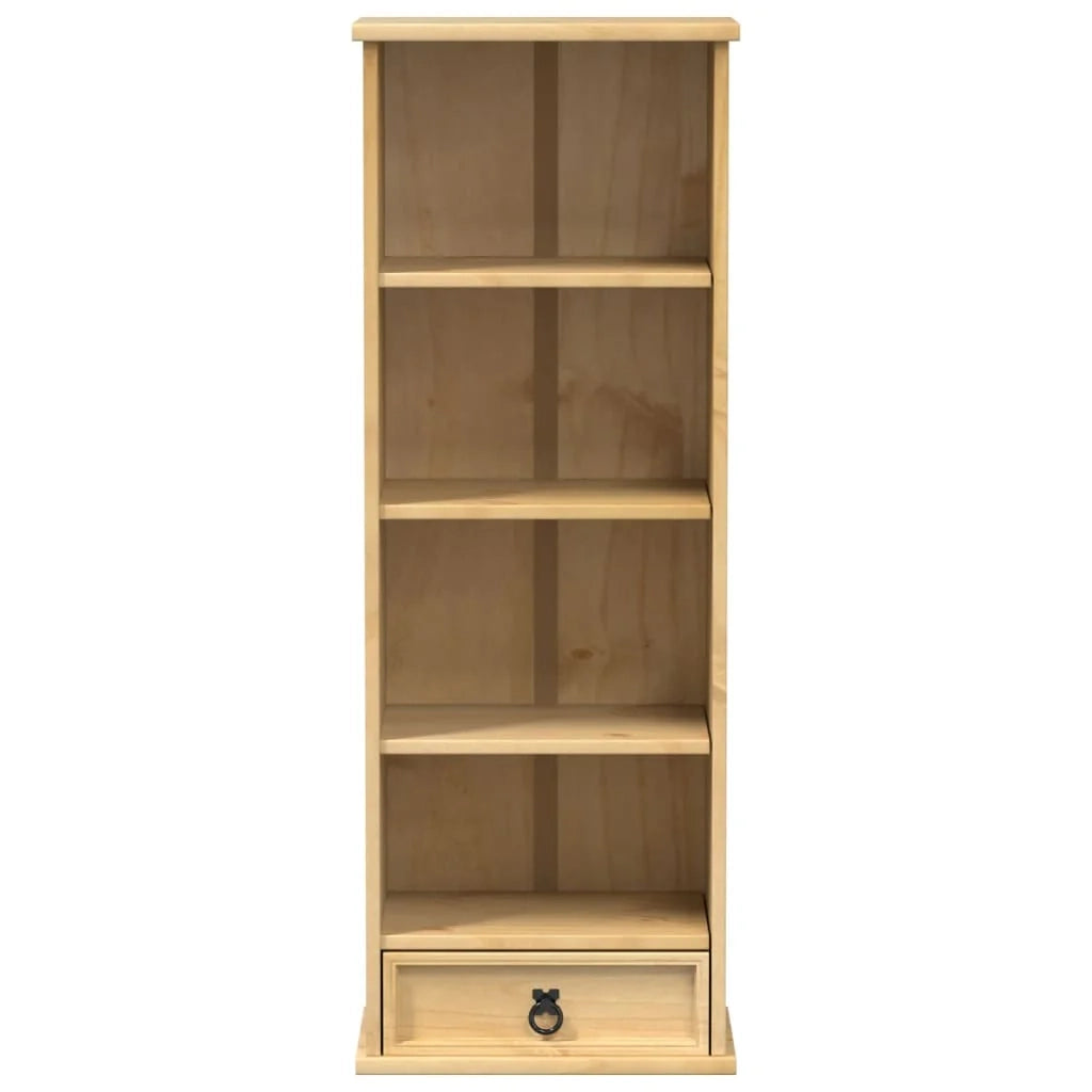 Mobiletto porta CD/scrivania rustico multifunzionale 40 x 30 x 110 cm in legno di pino massiccio 02_0056480