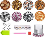 Set di pennelli per acquerello - Collezione di 8 pezzi con standard - Disegno leopardo - Per principianti - Bambini e adulti