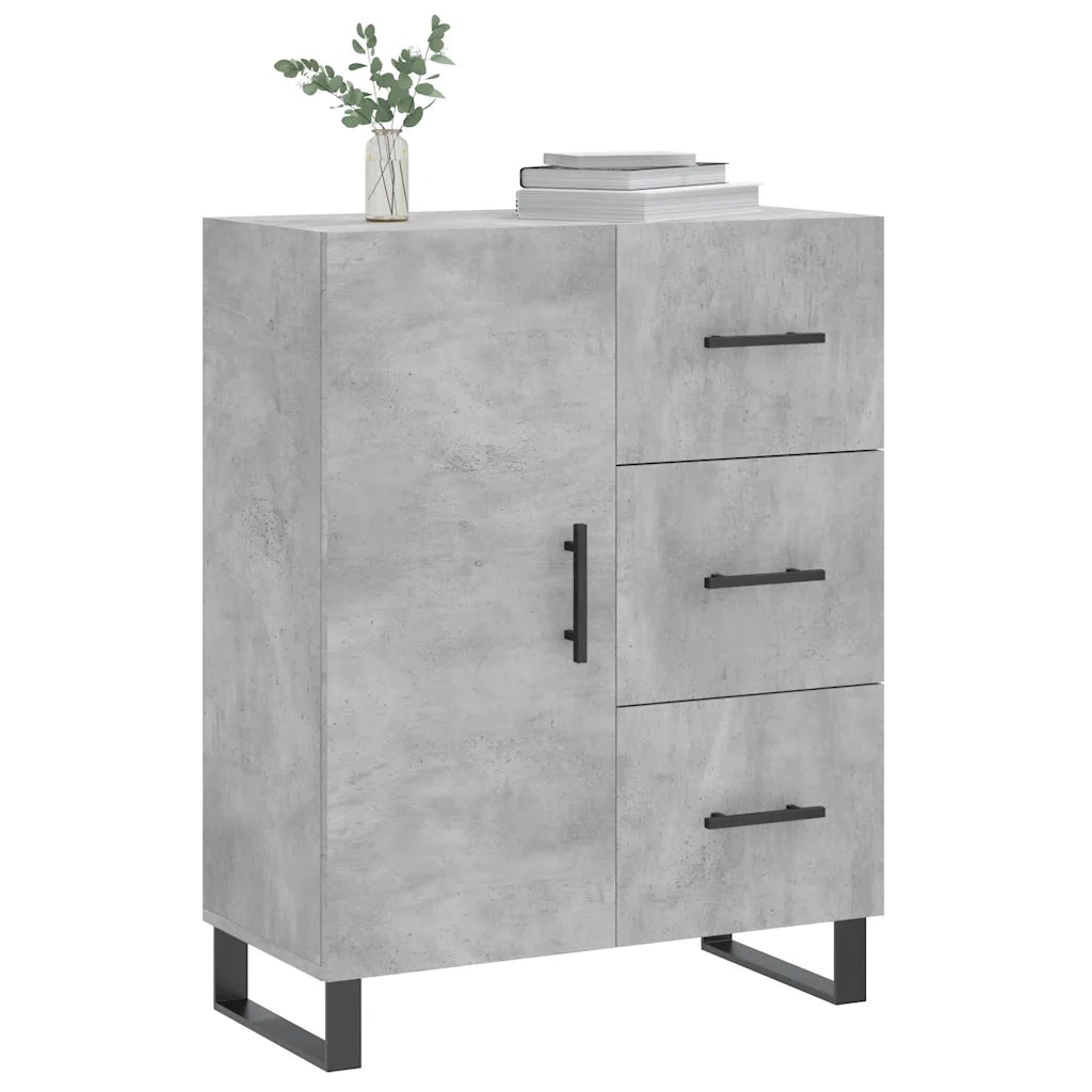 Credenza Grigio Cemento 69,5x34x90 cm in Legno Multistrato 827944