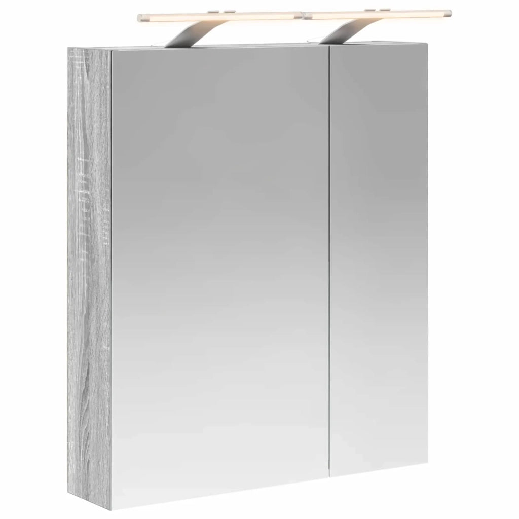 Mobiletto per specchio da bagno Grigio Sonoma 60 x 14,5 x 70 cm 889068