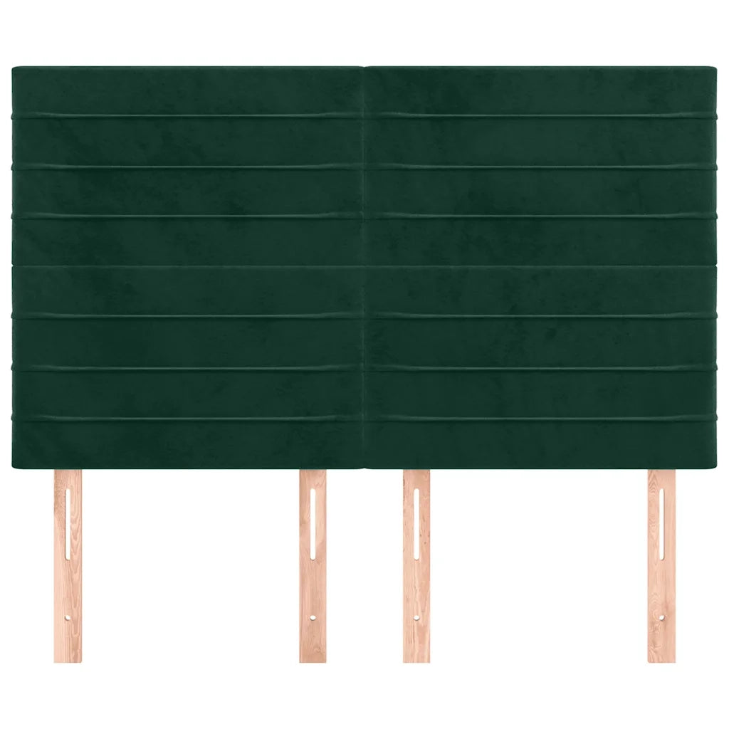 Testiera-Testata-Testiera Decorativa Verde Scuro 144x5x118/128 cm Velluto 861908