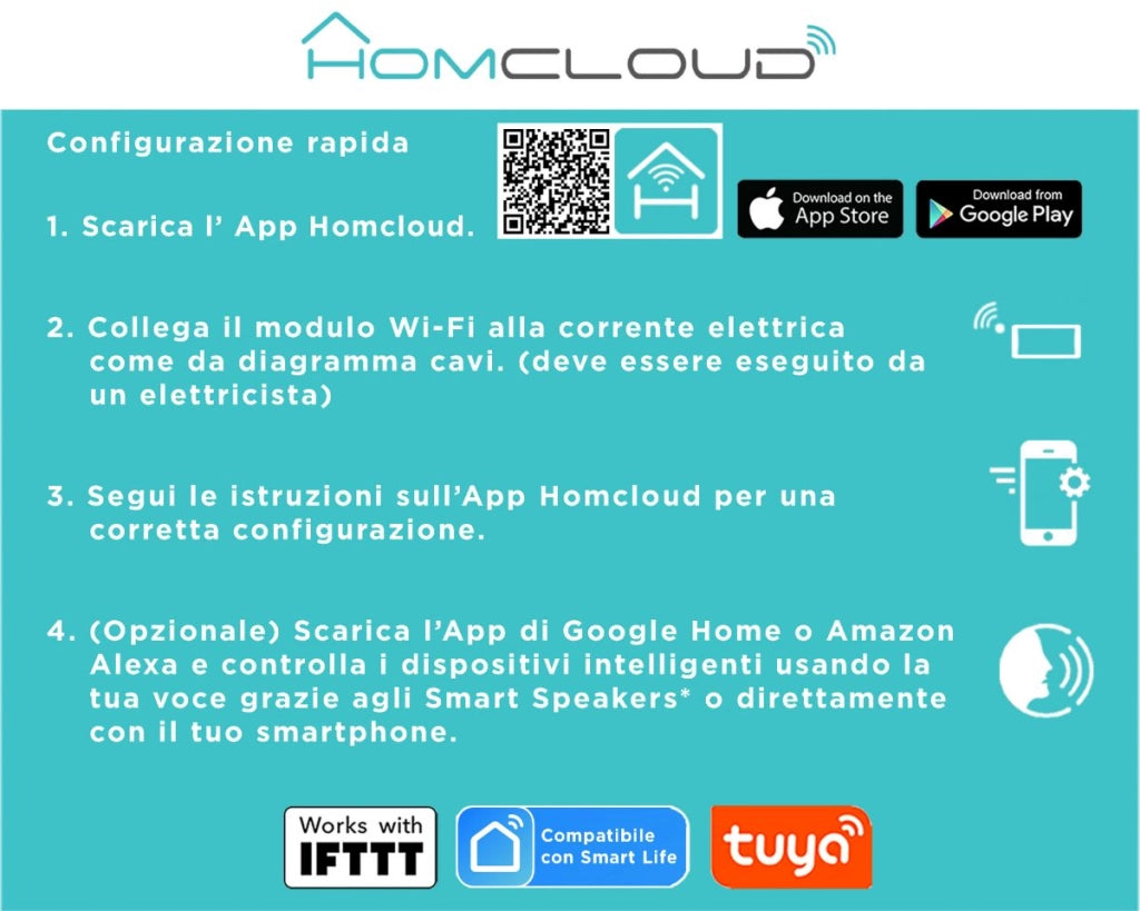 Modulo Rele' Tapparelle 2 Canali Intelligente Wi-Fi da incasso AS-CM1