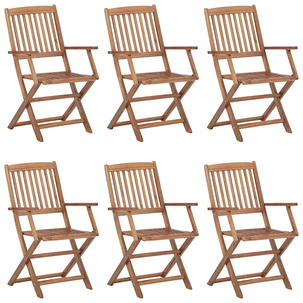 Sedie da Giardino Pieghevoli 6 pz con Cuscini Massello Acacia cod mxl 7759