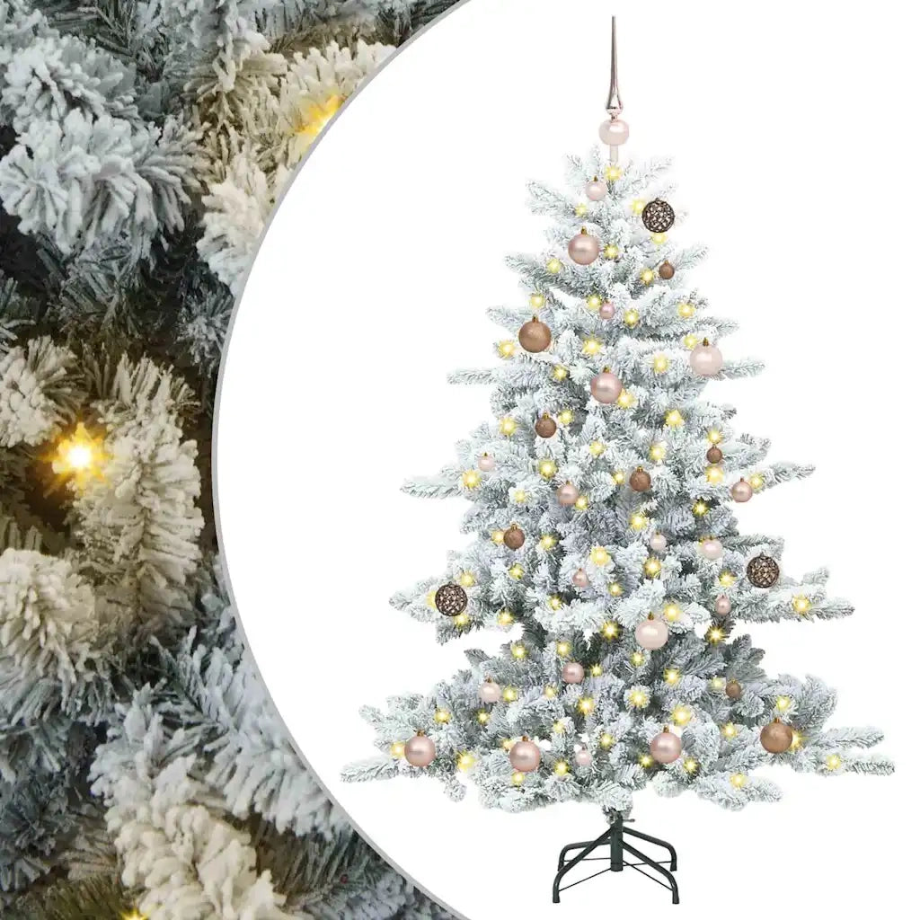 Albero di Natale | Decorazioni natalizie Artificiale con Rami Pieghevoli Bianco 150 cm