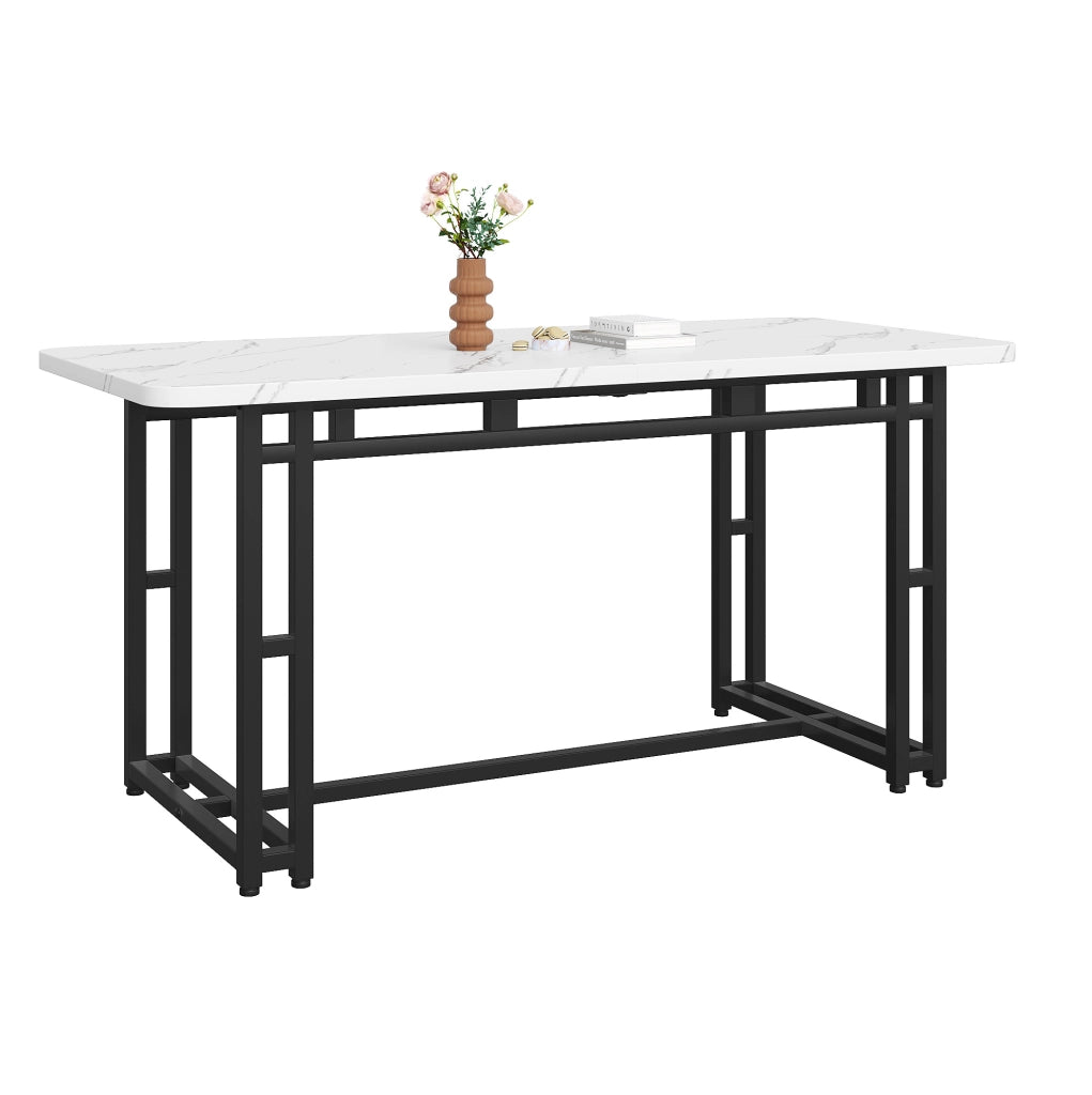 Tavolo da pranzo moderno 140 cm in MDF con gambe nere