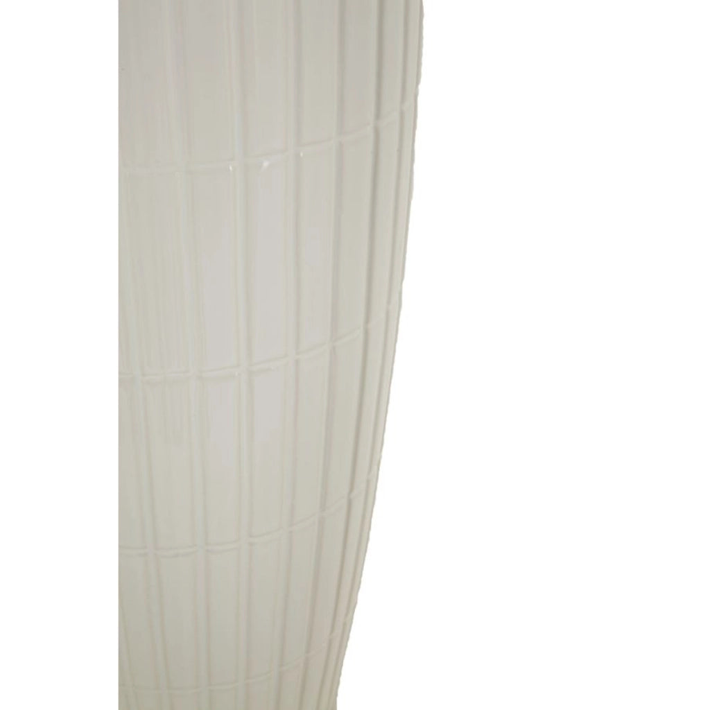 Vaso Decorativo VKH633, Bianco, Ceramica, 18x18x45 cm
