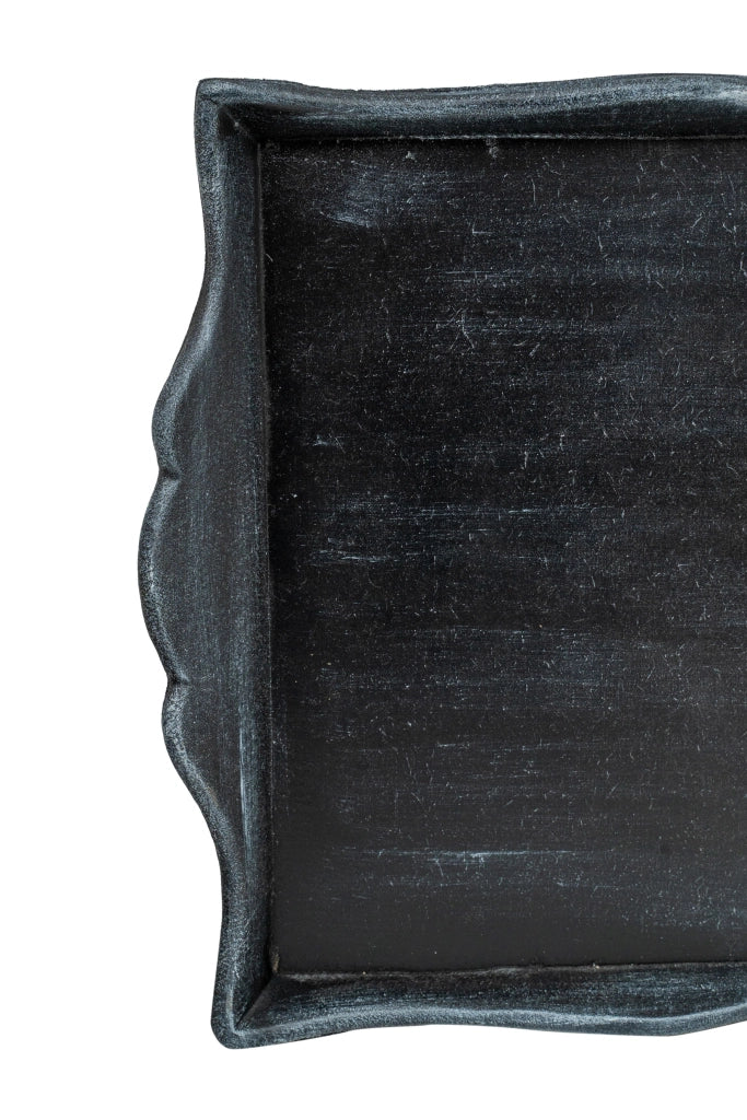 Biscottini Vassoio in legno finitura nera Made in Italy