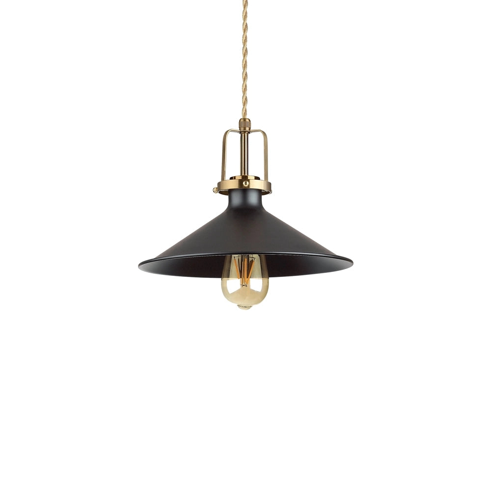 Sospensione Industrial-Minimal Eris-3 Metallo Nero 1 Luce E27