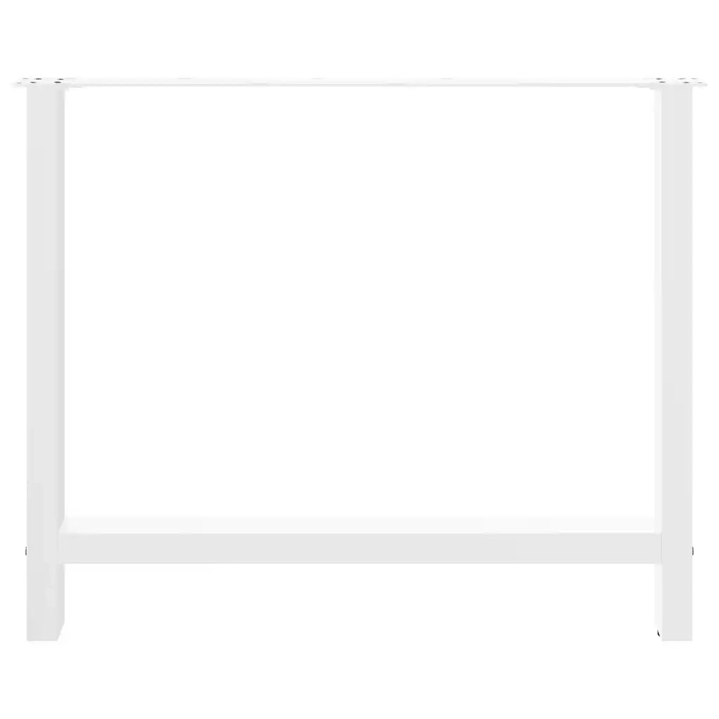 vidaXL Gambe per tavolo da pranzo bianche 2 pz 100x(72-73) cm in acciaio