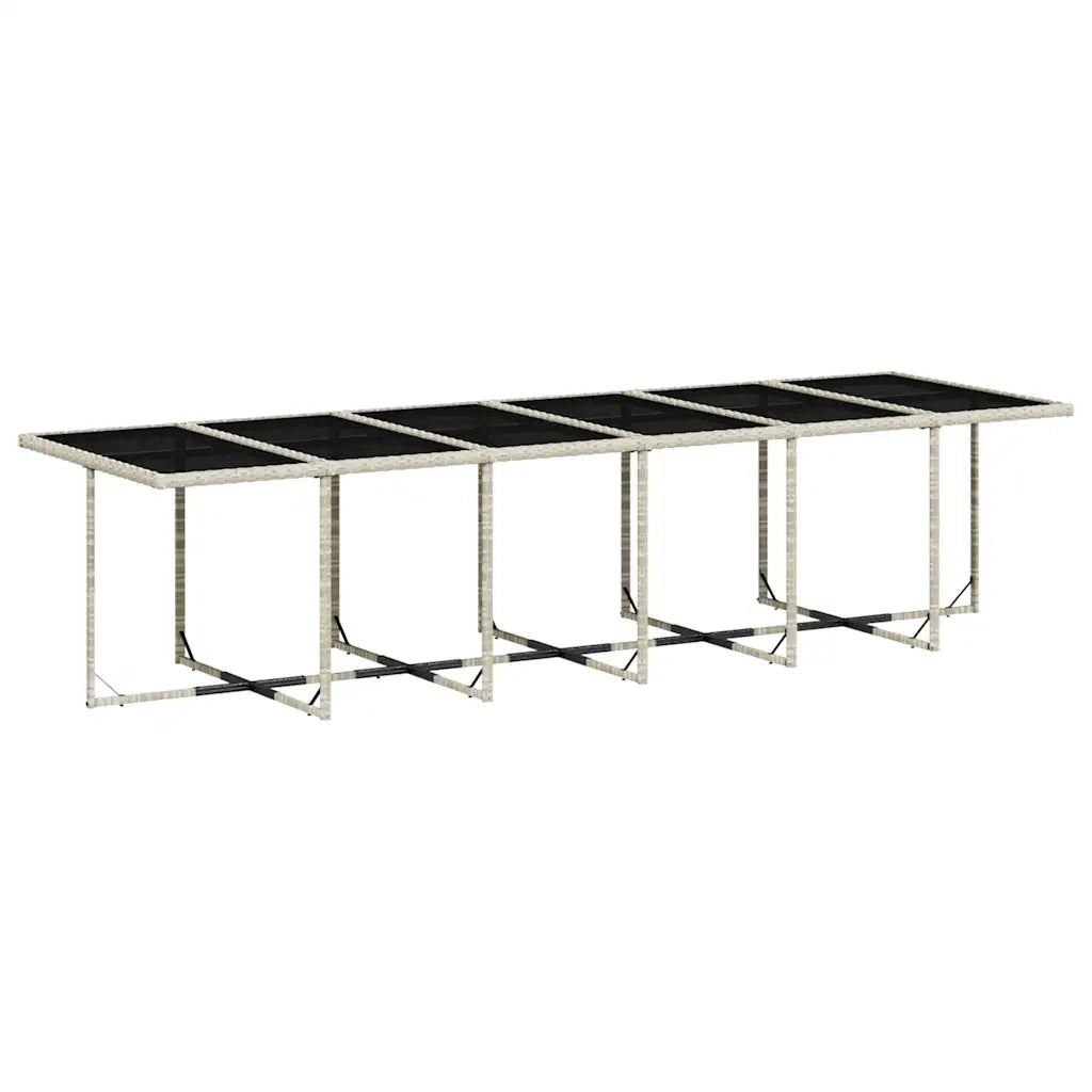 Set da Pranzo da Giardino 13pz con Cuscini Grigio in Polyrattan 3211127