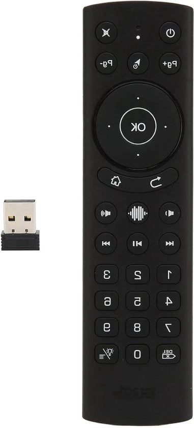 Pulsante Remoto a Distanza G20S Pro BT Bluetooth 2.4G - Illuminazione di Fondoschermo - Supporto per Infrarosso - Proiettore TV Computer - Nero
