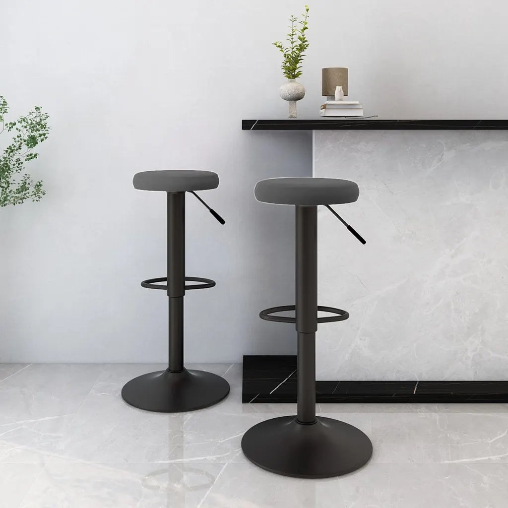 Sedie da Bar 2 pz Grigio Scuro in Velluto 333144