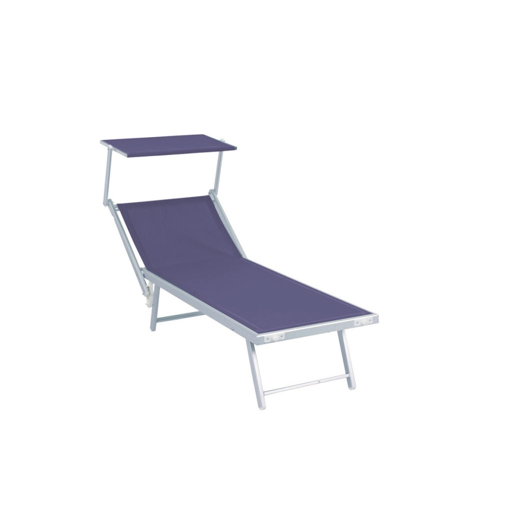 LETTINO POOL 186X61XH39CM BLU IN ALLUMINIO