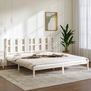 Giroletto senza Materasso-Struttura Letto Bianco 200x200 cm Legno Massello Pino 881927