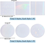 Kit di sostituzione per cera 6 pezzi - Faccia in silicone holografica - Stampi per cera epoxy - Attrezzatura per fai da te per modellare cera al cioccolato - Dimensioni 88 x 2 mm - Stampi per silicone