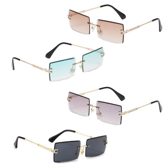 Occhiali da Sole a Forma Quadrata Senza Cerchietti - Retro Stile Unisex Multicolore