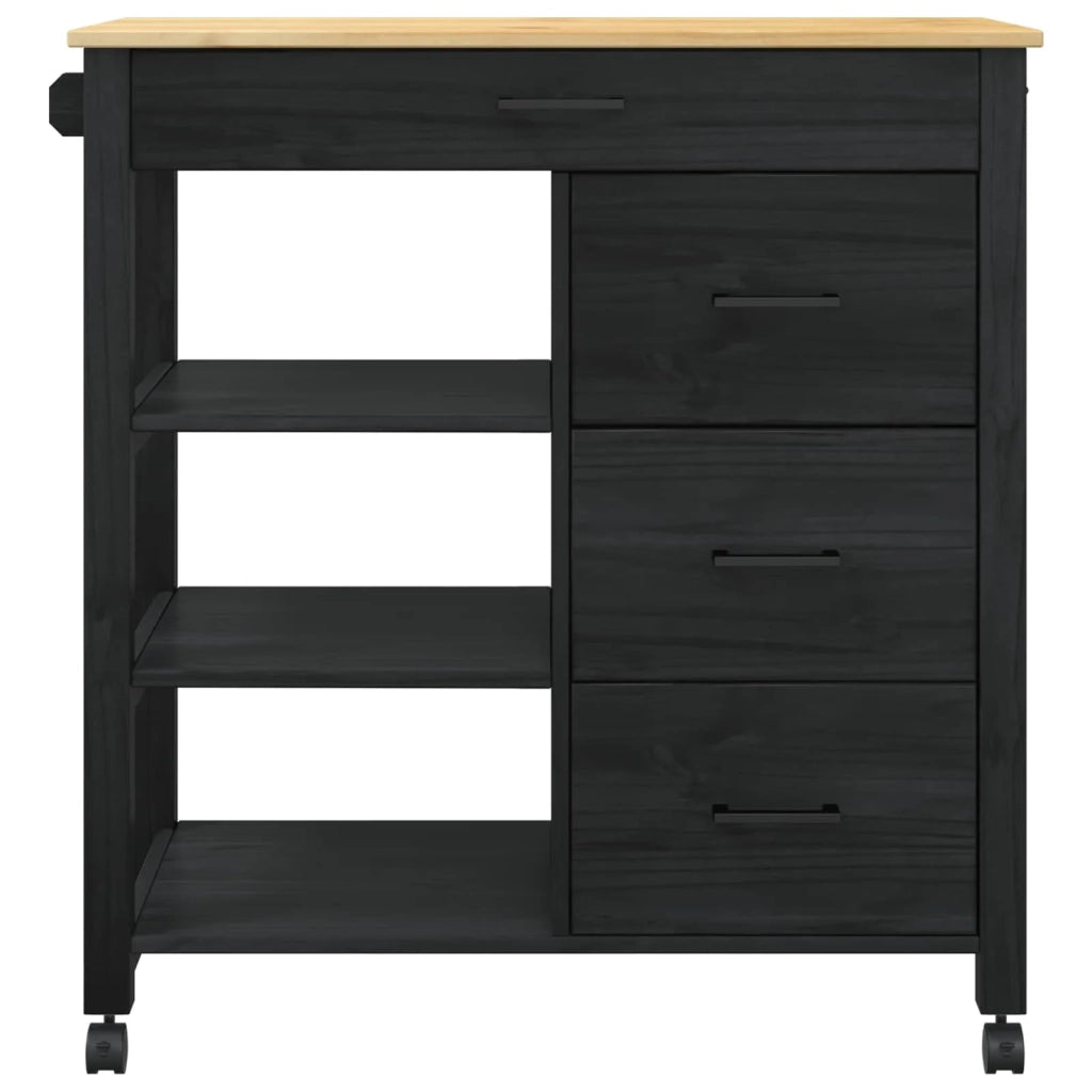 Carrello da Cucina MONZA Nero 84 x 40 x 88,5 cm CFW6154194