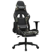 Sedia Gaming | Sedia da e-sports Massaggio Poggiapiedi Nero e Mimetico Similpelle