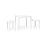 Progarden 8009271090743 Papua Set da Giardino con Tavolo e 2 Panche in Polipropilene Resistente agli Agenti Atmosferici e ai Raghi UV colore Bianco