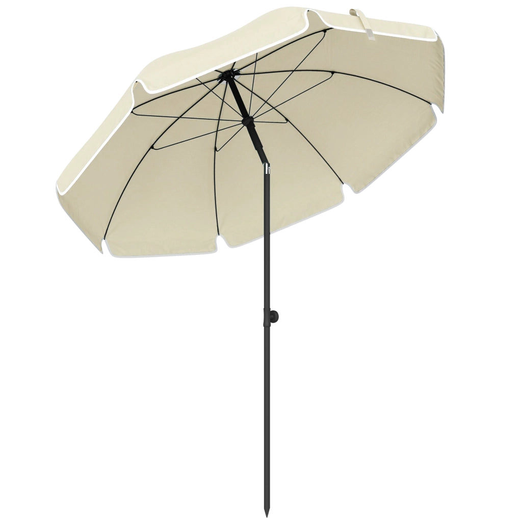 Ombrellone da spiaggia ?150 cm pieghevole con sabbia ancoraggio e borsa ¨C zephmum ¨C Beige