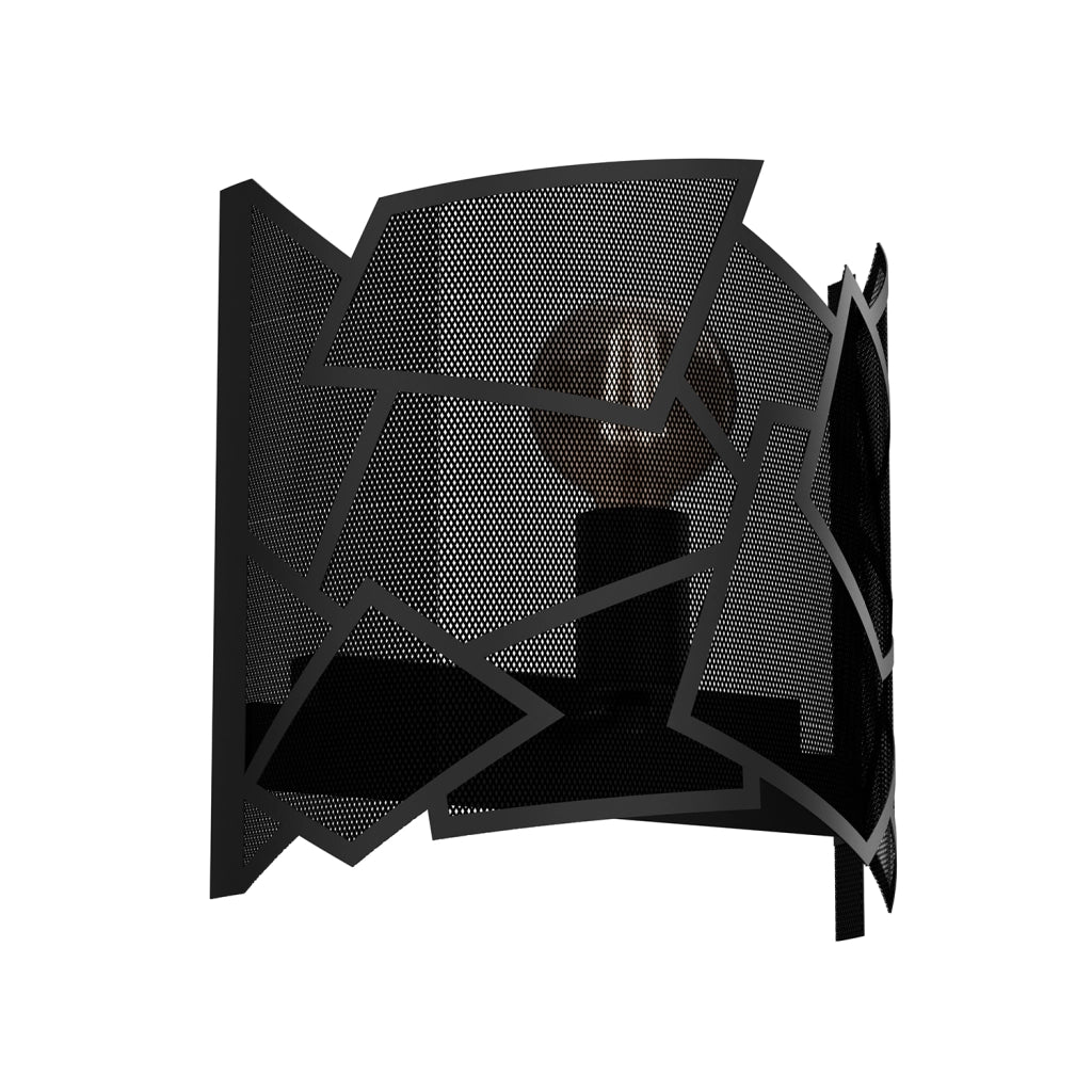 Applique nera opaca in metallo Camo mesh 1xE27 15W Luminex
