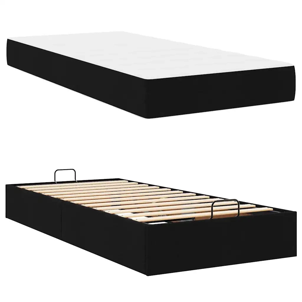 vidaXL Struttura del letto con materasso Nero 80 x 200 cm Tessuto