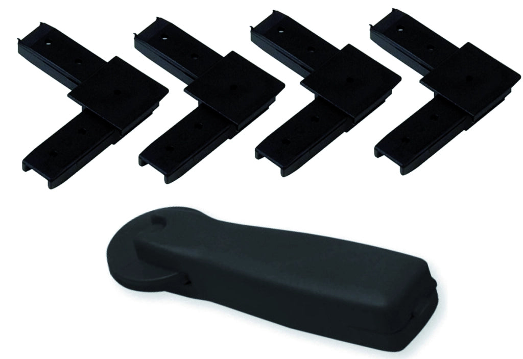KIT 4 ANGOLI + ROTELLA PER PROFILO ZANZARIERA CLARISSA