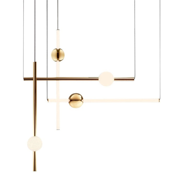 Lampada Da Soffitto Pensile Lungo Led Bianco Oro App476-cp