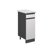 Mobiletto base per cucina R-Line Bianco/Antracite 30 cm J-Shape PL Marmo Vicco