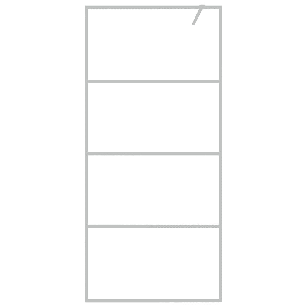 Parete Doccia Walk in Argento 90x195 cm Vetro Trasparente ESG 152136