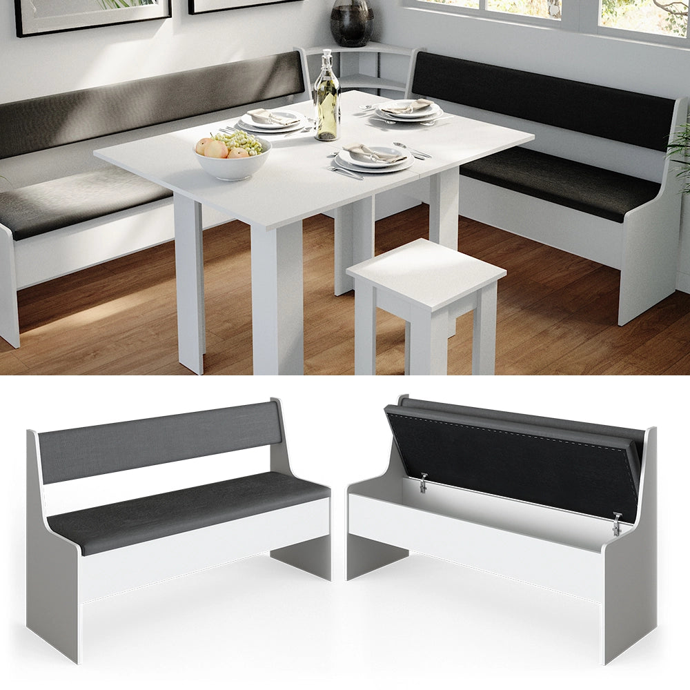 Vicco Panca ad angolo Bianco 41.5 x 136.6 cm