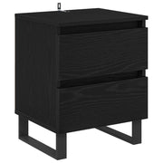 Comodino | Armadio da Notte | Mobiletto da notte Rovere Nero 40 x 35 x 50 cm Legno multistrato