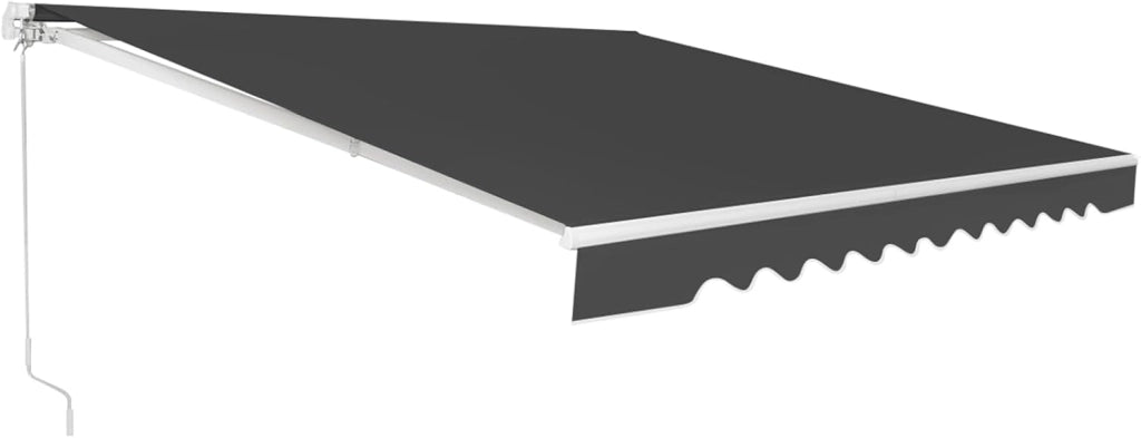 Tenda da Sole per Esterno Avvolgibile 3 x 2,5 M, Tenda da Sole a Bracci Estensibili con Telaio in Alluminio, Tettuccio Resistente al Sole e Impermeabile e Manovella (3 x 2,5 M, Grigio)