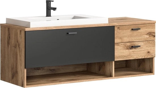 Cassettiera Bagno in Legno Rifinito - Wastafel - Dimensioni 90cm x 60cm x 45cm